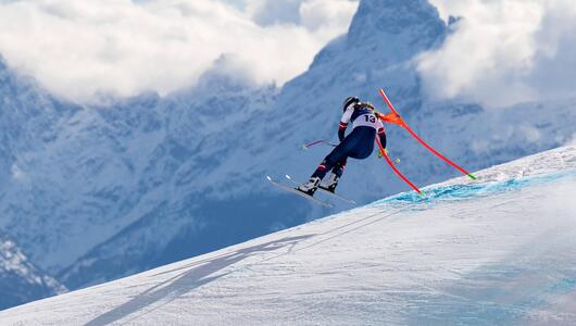 Der Moment kurz vor dem Horror-Sturz von Lindsey Vonn.