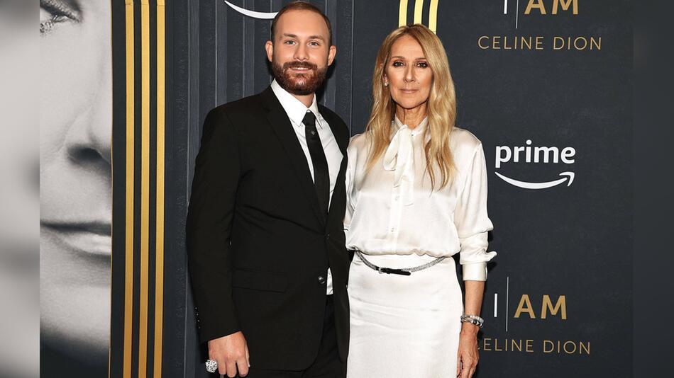 Céline Dion und ihr Sohn bei dem Event in New York City.