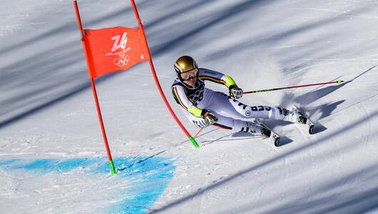 Lena Dürr überzeugte im ersten Durchgang des Riesenslaloms.