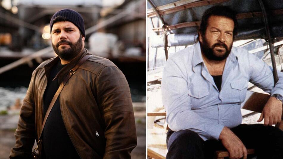 Der neue Plattfuss Salvatore Esposito (l.) und sein legendärer Vorgänger Bud Spencer.