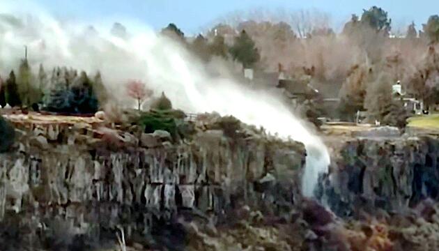 Verkehrte Welt: Wasserfall in Idaho fliesst rückwärts