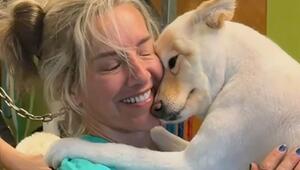 Kuscheln statt Fellpflege: Hündin umarmt ihre Hundefriseurin