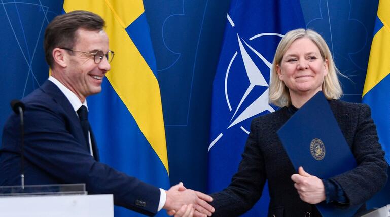 Ulf Kristersson und seine Vorgängerin Magdalena Andersson