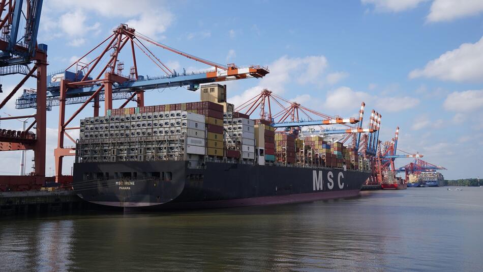 Containerschiff von MSC in Hamburg