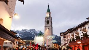 Viel Alpen-Charme aber zu wenig Schnee: Olympia-Gaststätte Cortina d'Ampezzo.