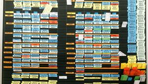 Schilder mit den Vornamen auf einem Dienstplan