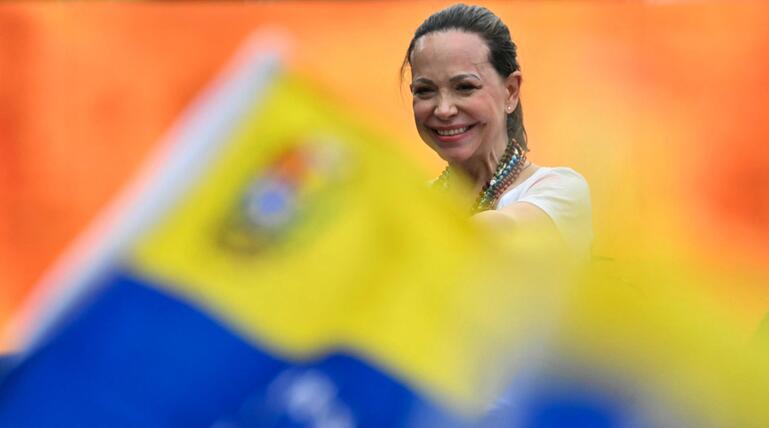 Oppositionspolitikerin und Friedensnobelpreisträgerin María Corina Machado