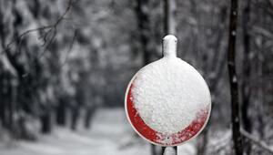 Verschneites Verkehrsschild