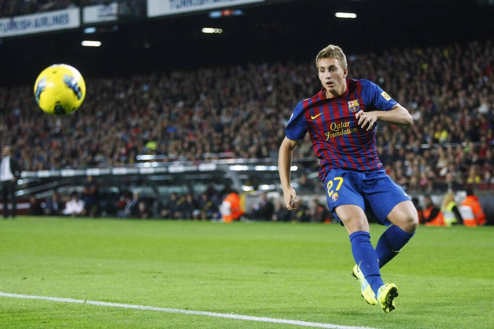 Gerard Deulofeu im Alter von 17 Jahren bei einem Ligaspiel für den FC Barcelona am 29. Oktober 2011.