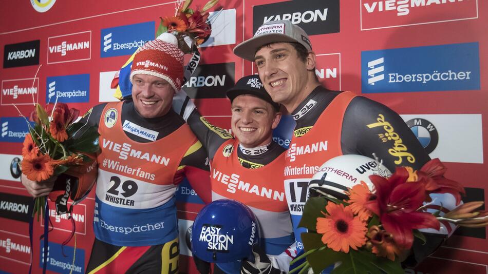 Rodeln, Weltcup, Whistler, Kanada, Podium, Wolfgang Kindl, Felix Loch, Reinhard Egger