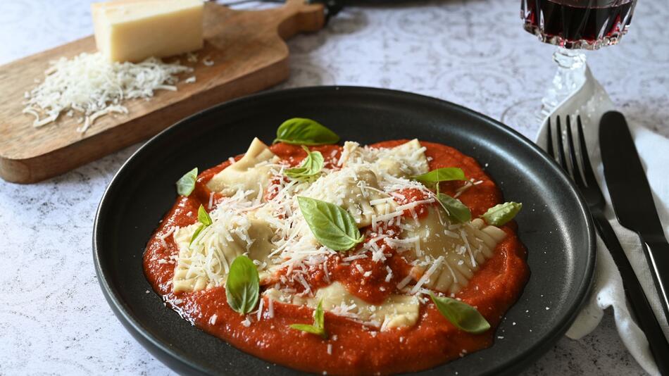 Selbstgemachte Ravioli mit Hackfleisch