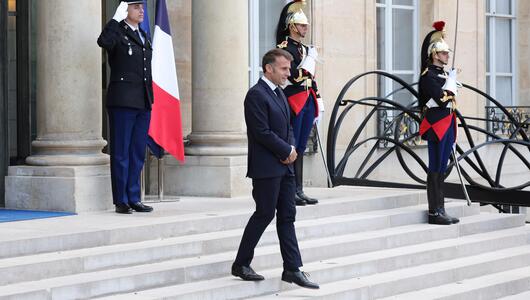 Emmanuel Macron am Elysee-Palast.
