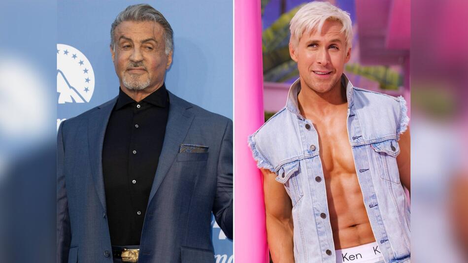 Ungewöhnliche Wahl: Sylvester Stallone (l.) kann sich "Barbie"-Star Ryan Gosling als Rambo ...