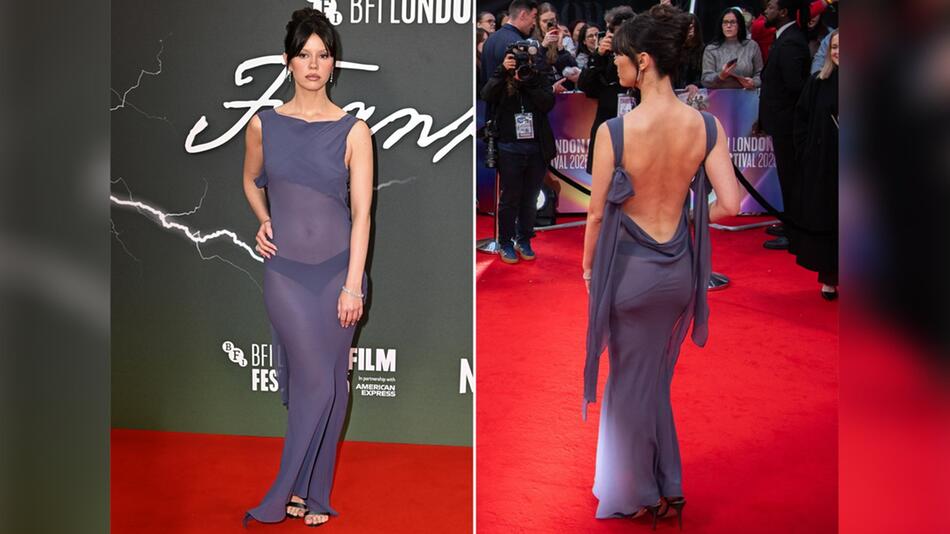 Mit diesem Look war Mia Goth die gesamte Aufmerksamkeit auf dem roten Teppich sicher.