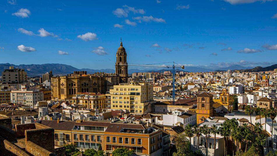 Blick über Málaga, die zweitgrösste Stadt in Andalusien und die sechstgrösste Stadt Spaniens