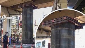 Gewaltiges Stahlrohr schiesst aus Strasse: Bizarre Szenen in Osaka