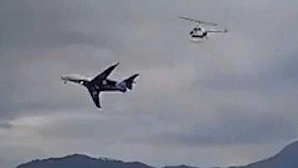 Beinahe-Katastrophe: Jet verfehlt Helikopter nur um wenige Meter