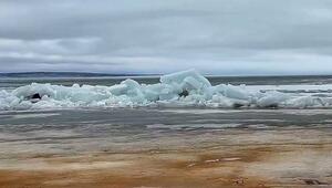 „Eis-Tsunami“: Wind türmt Schollen am Lake Superior meterhoch auf