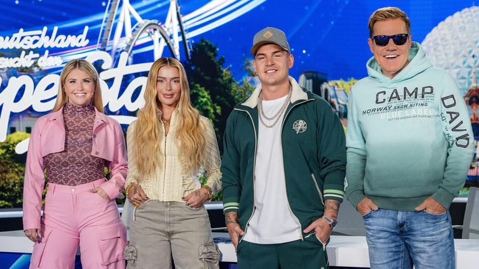 Die Jury der 21. Staffel von "Deutschland sucht den Superstar" am ersten Drehtag im Europa-Park ...