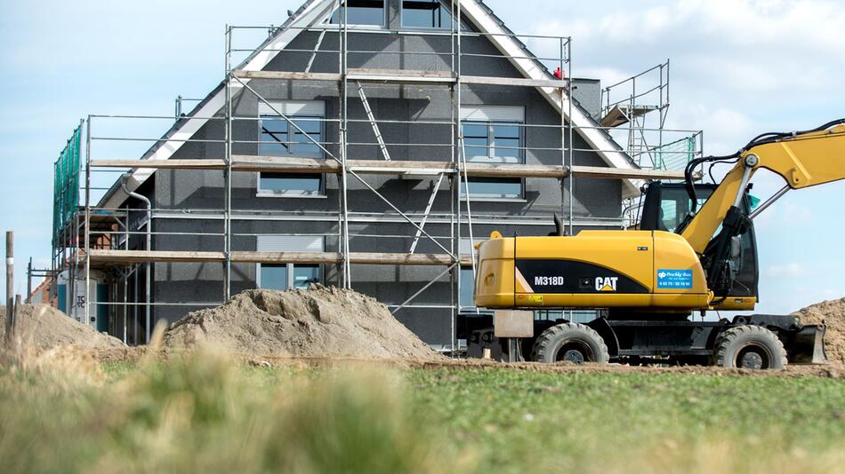 Baustelle eines Einfamilienhauses