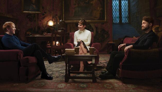 Rupert Grint, Emma Watson und Daniel Radcliffe (v.l.) in "Harry Potter 20th Anniversary: Return ...