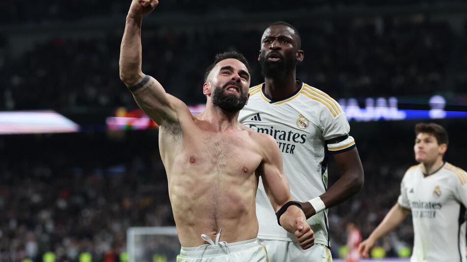 Antonio Carvajal und Antonio Rüdiger feiern Real Madrids späten Siegtreffer gegen Almeria