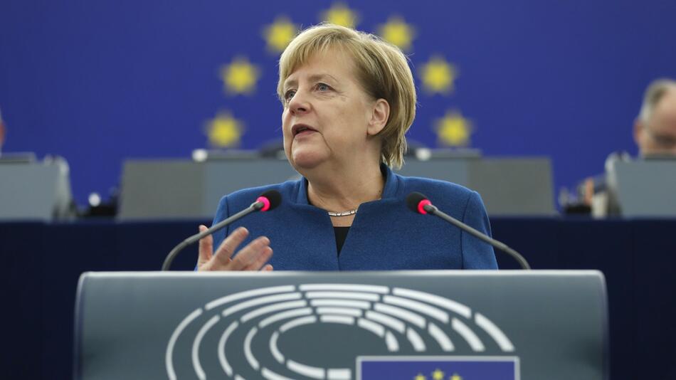 Bundeskanzlerin Merkel im Europaparlament