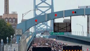 Jubiläumsmarsch: Zehntausende feiern 100 Jahre Benjamin-Franklin-Brücke