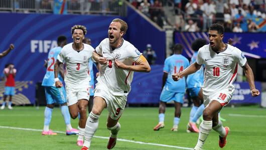 Harry Kane jubelt über das 1:1 gegen die DR Kongo.