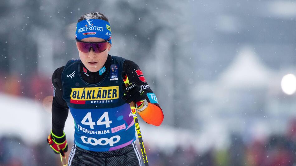 Katharina Hennnig bei der nordischen Ski-WM in Trondheim.