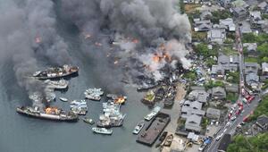 Grossbrand in einer Abwrackwerft in Japan