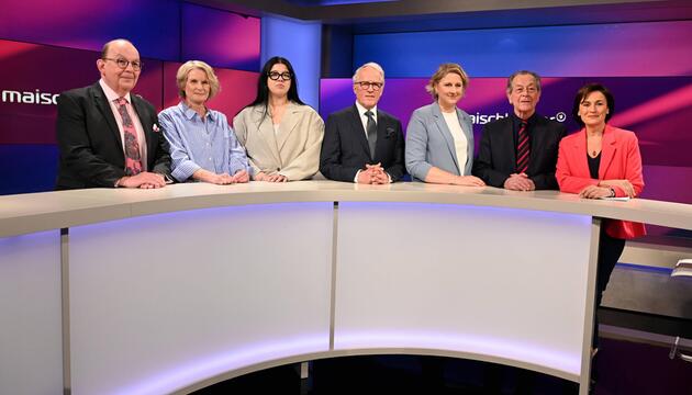 Die Runde mit Moderatorin Sandra Maischberger