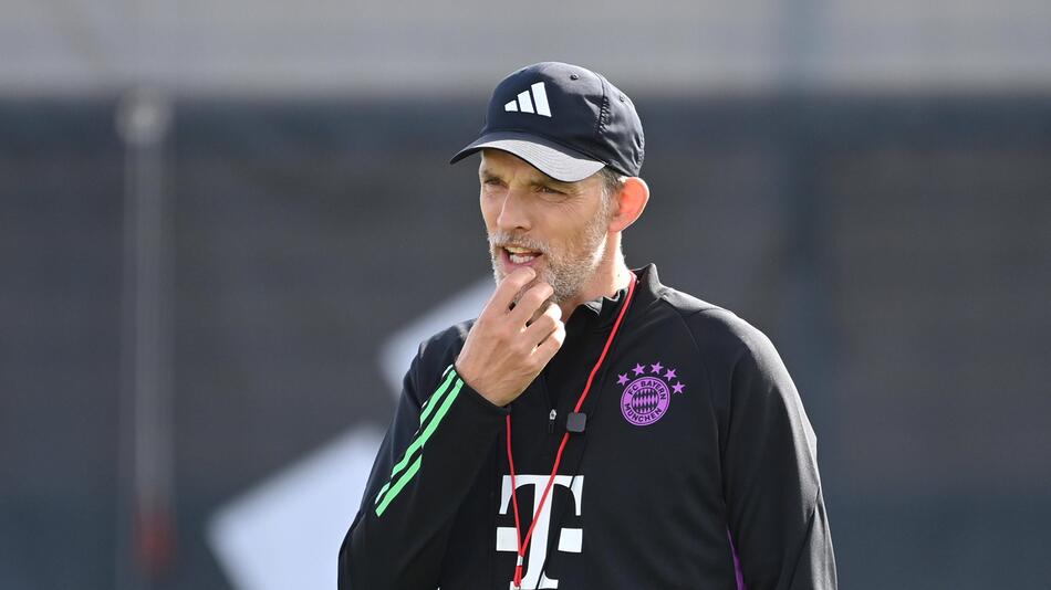 Bayern Münchens Trainer Thomas Tuchel auf dem Trainingsgelände an der Säbener Strasse