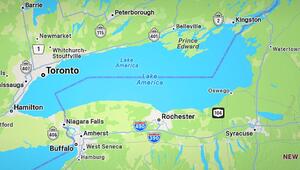 Nach Trumps Willen: Apple zeigt den Ontariosee für US-Nutzer jetzt auch als „Lake America“