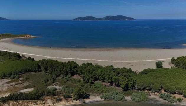Luftaufnahme des Strandes von Dalan