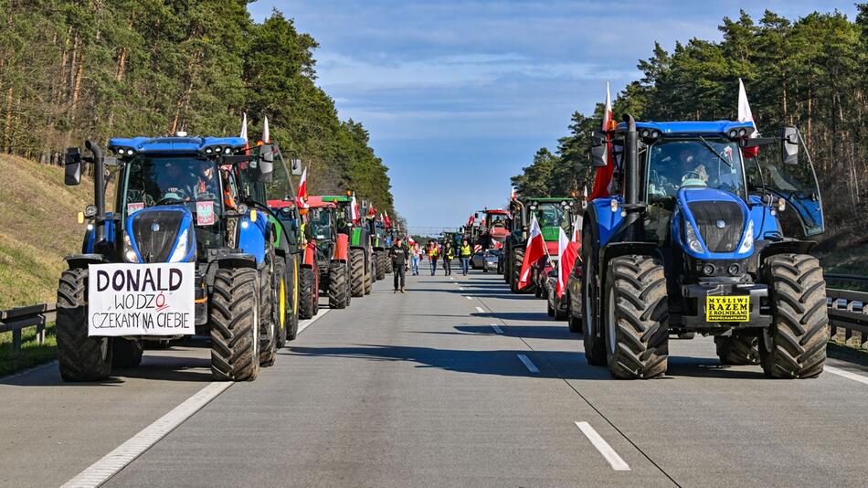 Landwirte aus Polen blockieren deutsch-polnische Grenze