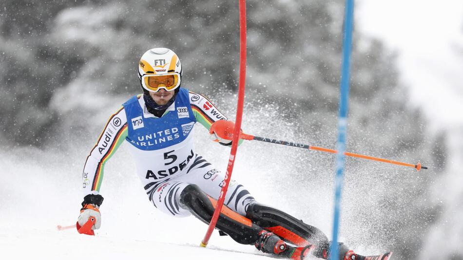 Linus Strasser während des Weltcup-Slaloms in Aspen im US-Bundesstaat Colorado