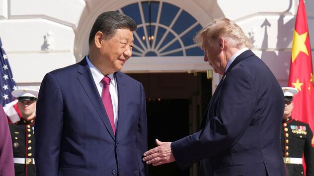 Donald Trump begrüsst Xi Jinping