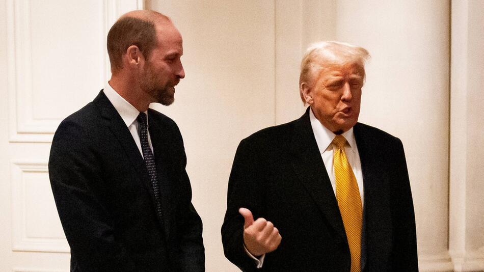 Prinz William (l.) und Donald Trump unterhielten sich am 7. Dezember in Paris.