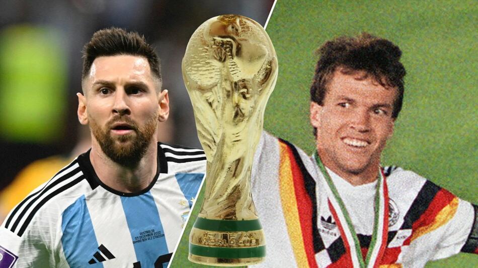 Lionel Messi und Lothar Matthäus sind Weltfussballer und WM-Stars