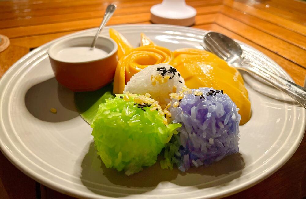Mango Sticky Rice in einem Restaurant in Bangkok