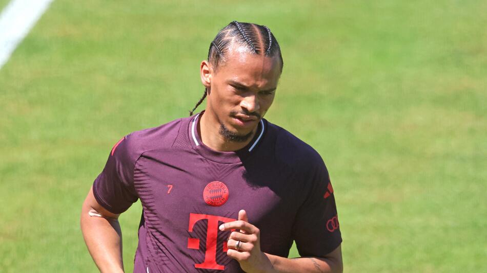 Bayern-Stürmer Leroy Sane im Lauftraining