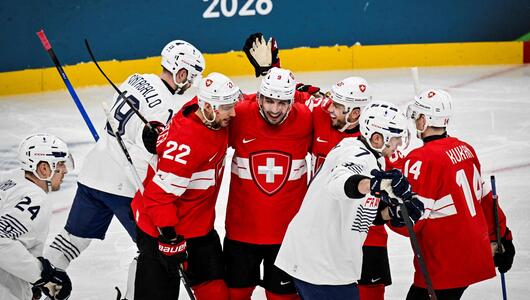 Die Schweizer Eishockey-Nationalmannschaft spielt gegen Frankreich.