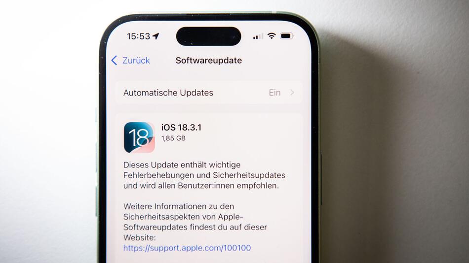 Softwareupdate iOS 18.3.1.