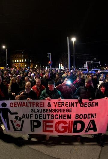 Demonstranten in Dresden