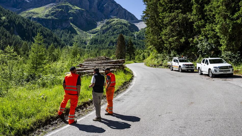 Felssturz nahe Staudamm Grand Dixence im Schweizer Wallis