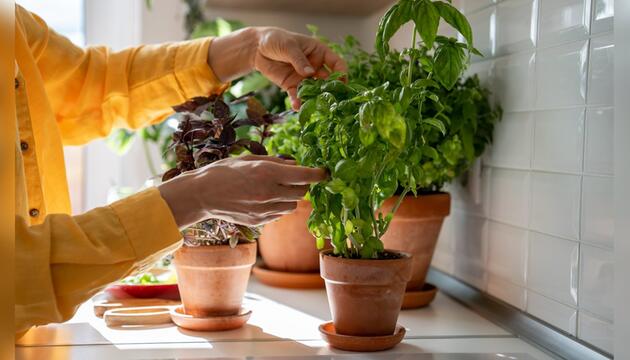 Küchenkräuter lassen schnell die Köpfe hängen.