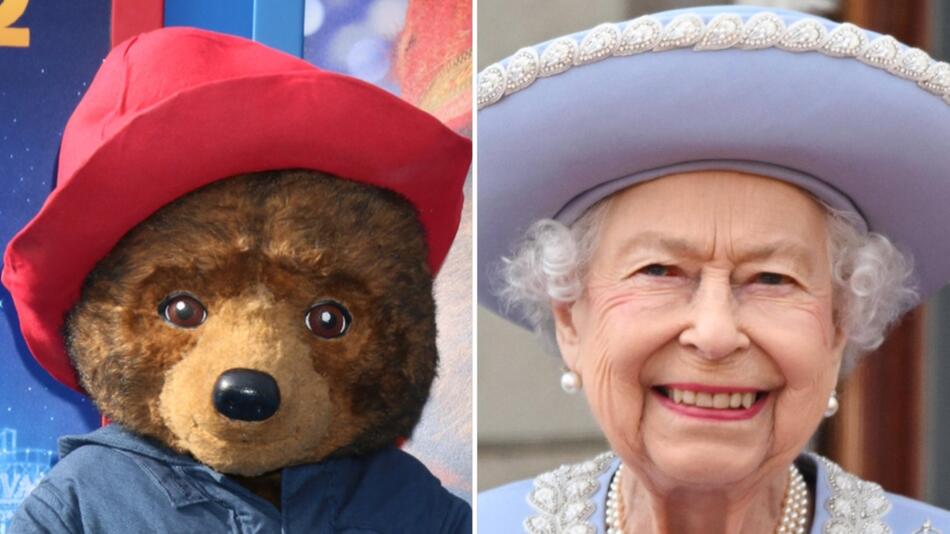 Zwei Gesichter, die in Grossbritannien verehrt werden: Paddington und die verstorbene Queen ...