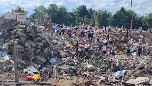 Nach Explosion von Munitionslager in Myanmar