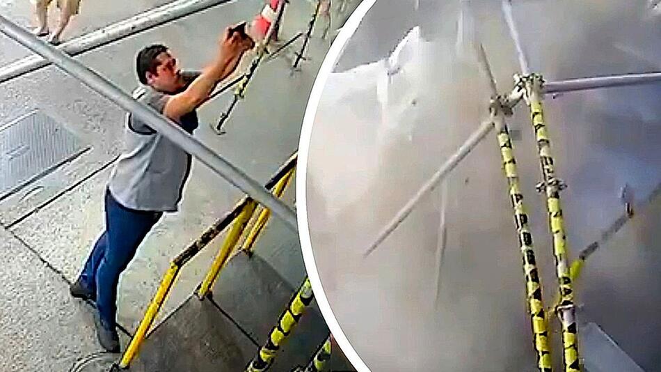 Über Opfer zusammengebrochen: Baugerüst verfehlt Mann um Haaresbreite